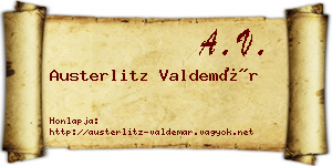 Austerlitz Valdemár névjegykártya